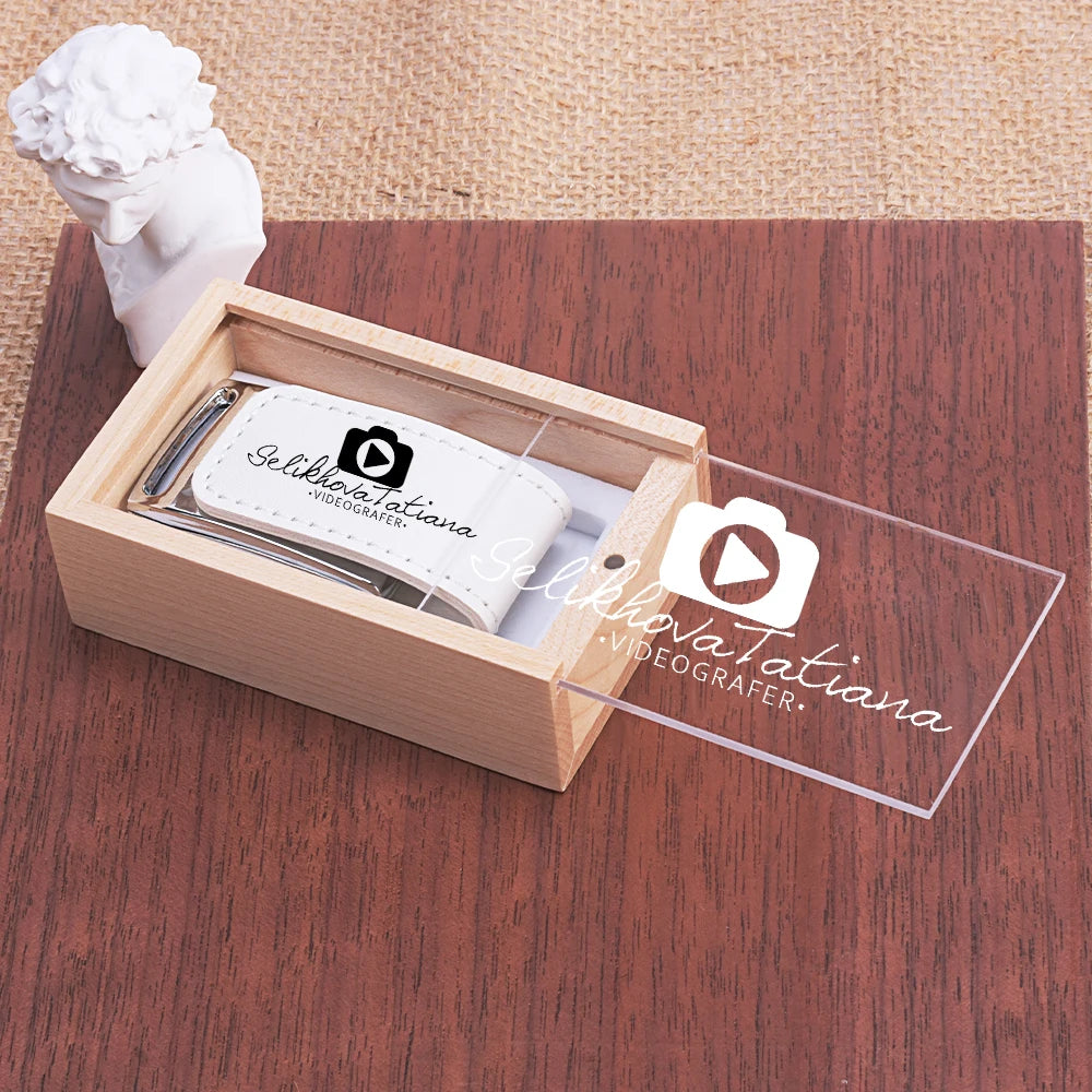 Transparent Cover Wooden USB Flash Drive | Custom Logo Options