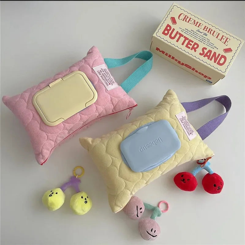 Cute Portable Car Tissue Box | Hanging Tissue Cover for Strollers