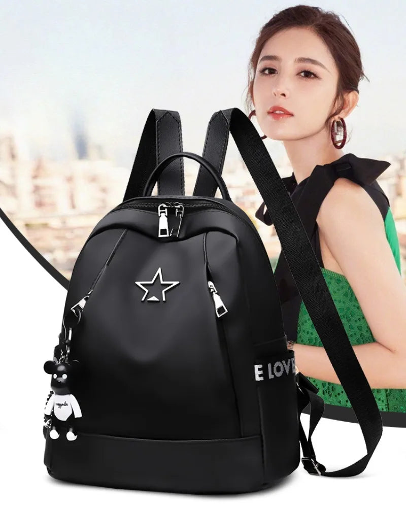 Large Capacity Women's Nylon Backpack | Stylish Casual Shoulder Bag