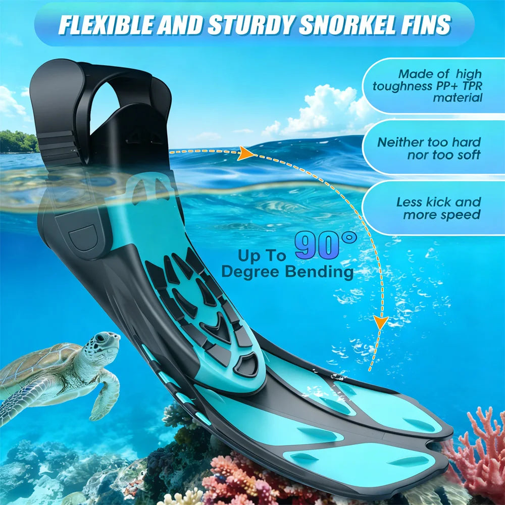 Adjustable Snorkel Fins for Adults & Teens | Comfortable Dive Fins