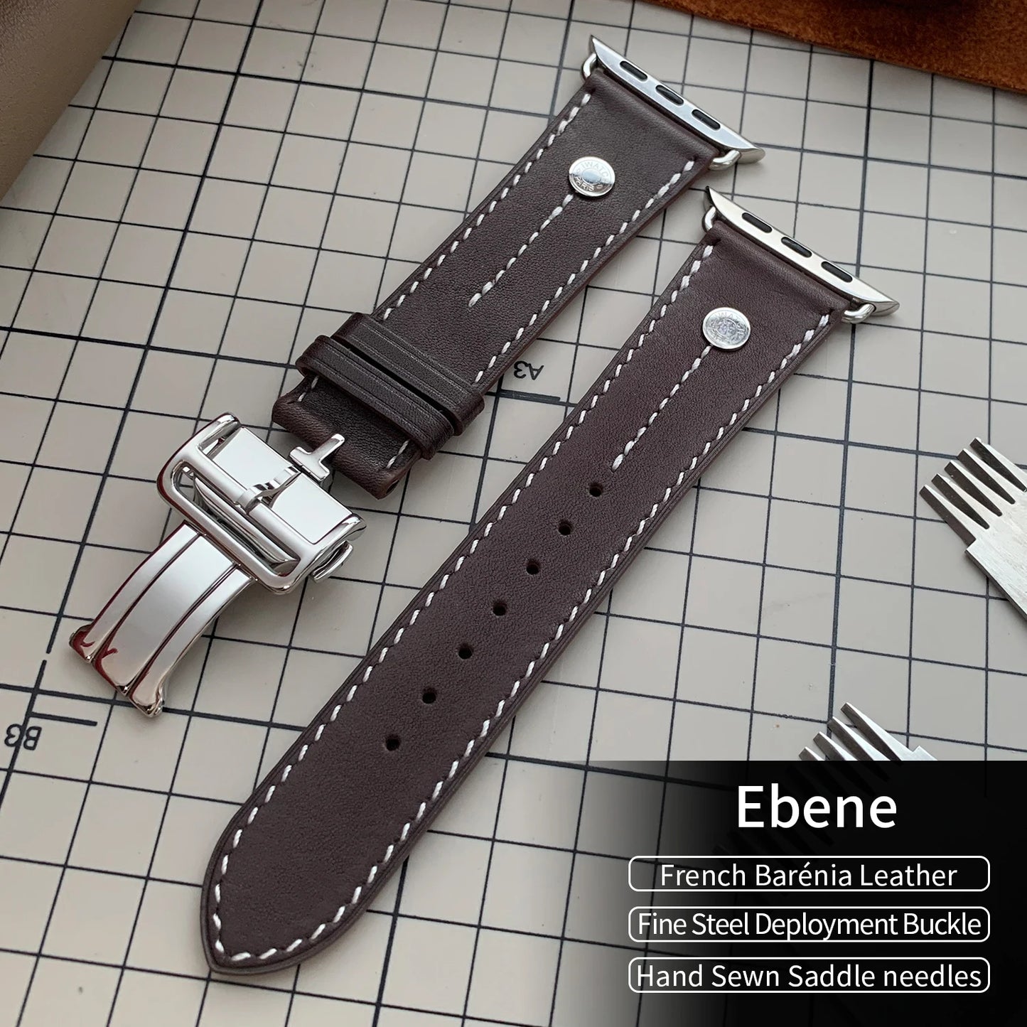 High-Quality Calfskin Leather Single Tour Band for Smartwatch