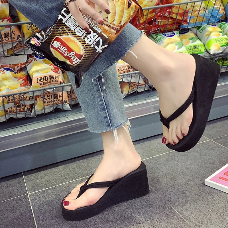 Trendy High-Heeled Flip-Flops for Women | Stylish Summer Sandals