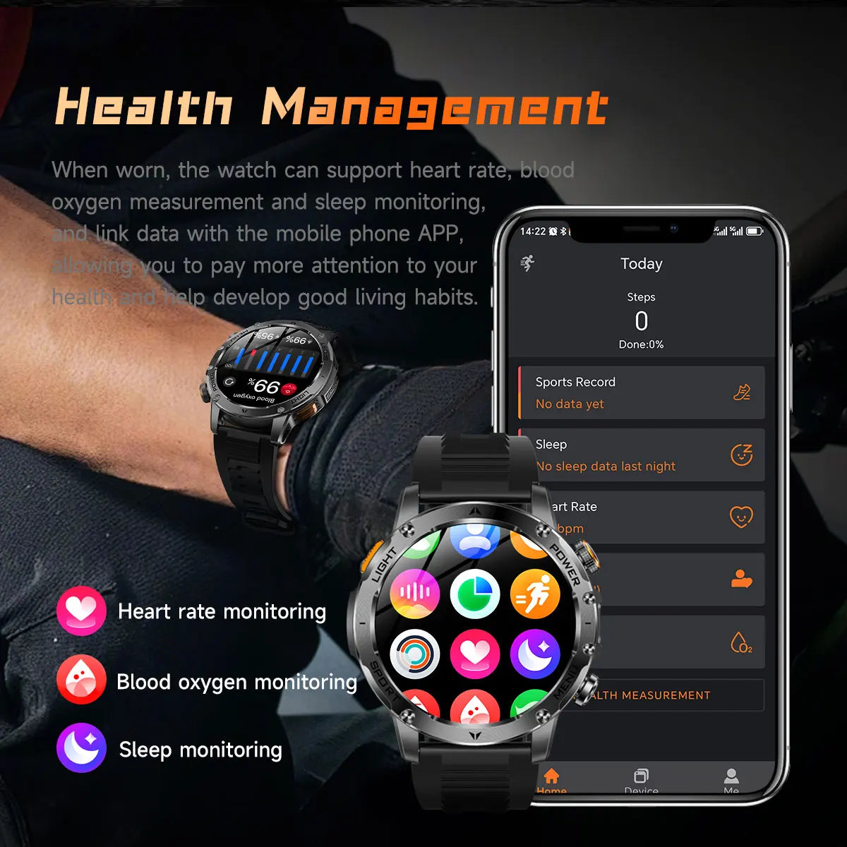 Rugged Military Smart Watch with GPS | Ultimate Fitness Tracker