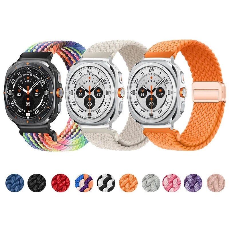 Nylon Braided Loop Strap | Magnetic Sport Bracelet for Watches