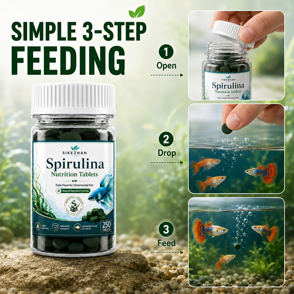 Natural Spirulina Tablets for Tropical Fish | Enhance Color & Vitality