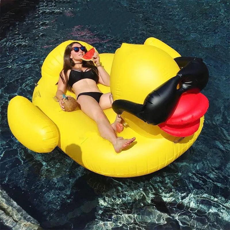 Inflatable Yellow Duck Floating Bed | Fun Pool Water Toy