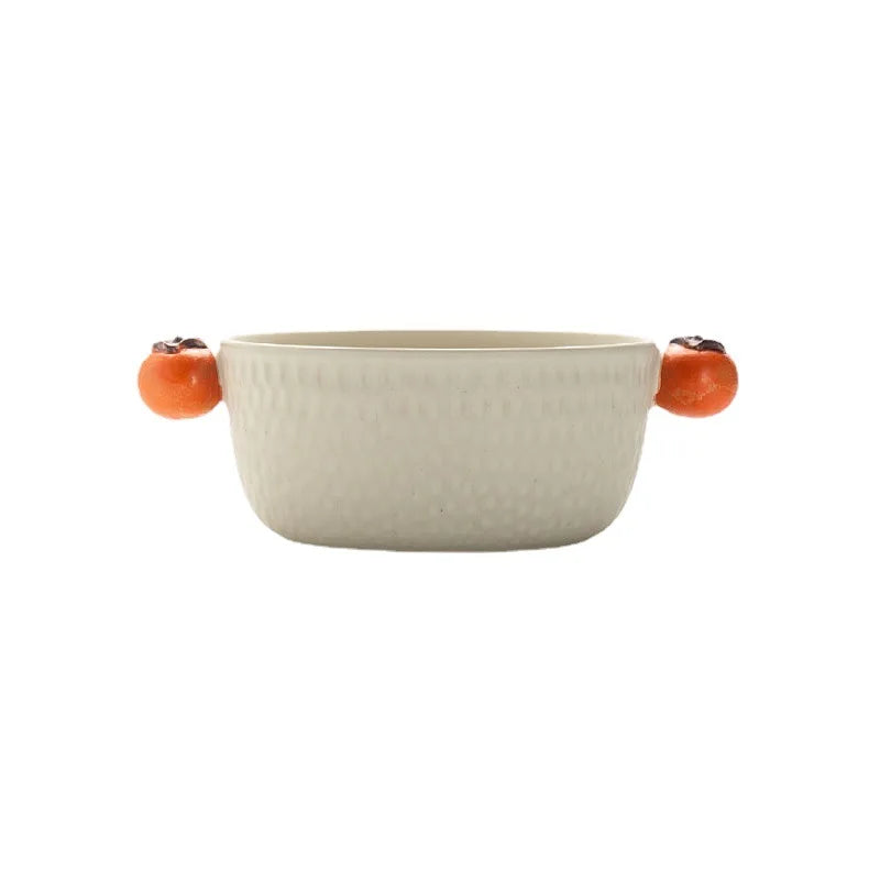 Cuenco de sopa de cerámica hecho a mano con doble asa | Elegancia de estilo japonés