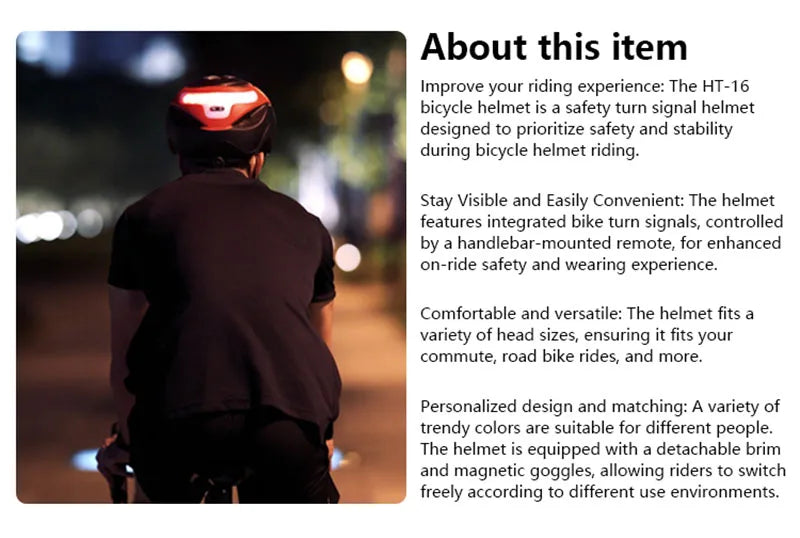 Ultralight Road Bicycle Helmet with LED Lights & Magnetic Goggles