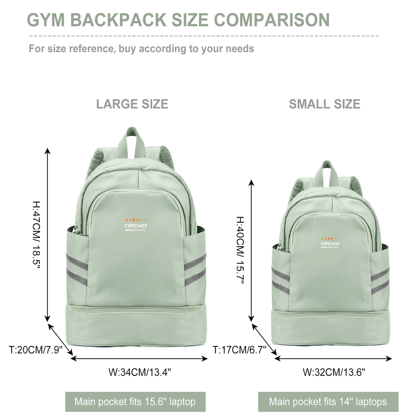 Women's Large Gym Backpack with Shoe Compartment | Waterproof Travel Bag