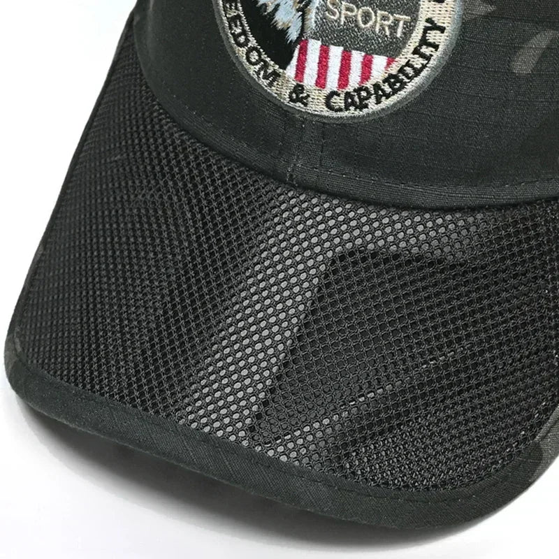 Plus Size Mesh Baseball Cap | Stylish Camo Snapback Sun Hat