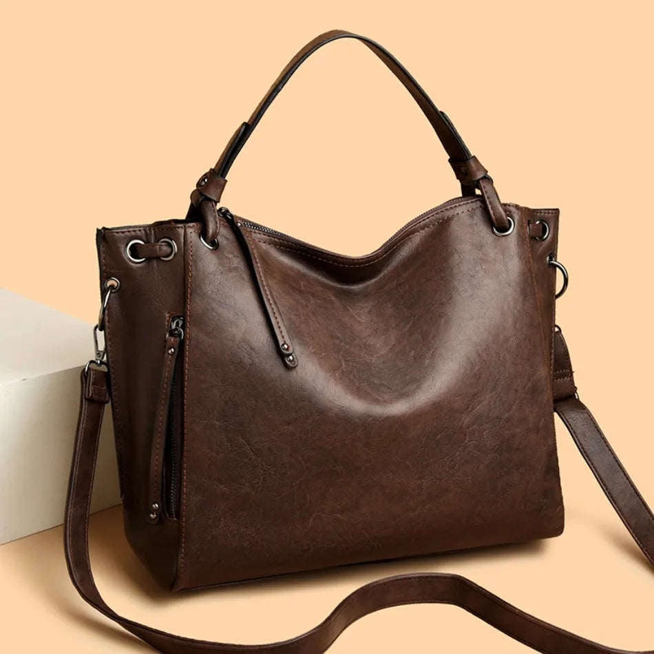 Stylish Large Capacity PU Leather Handbags for Women
