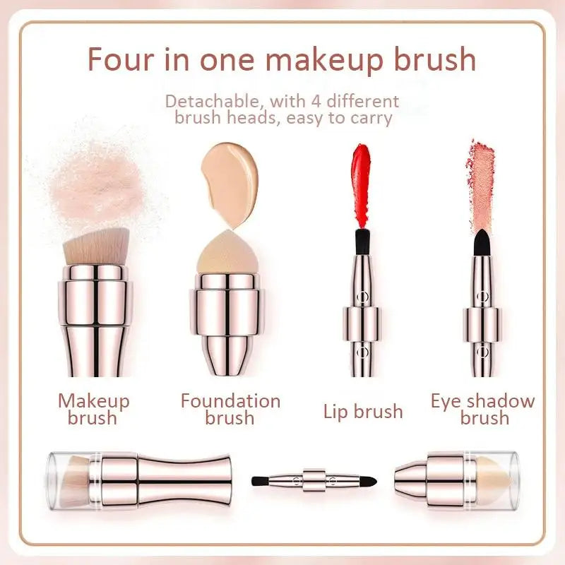 4 In 1 Makeup Brush Set | Retractable Travel-Friendly Beauty Tool