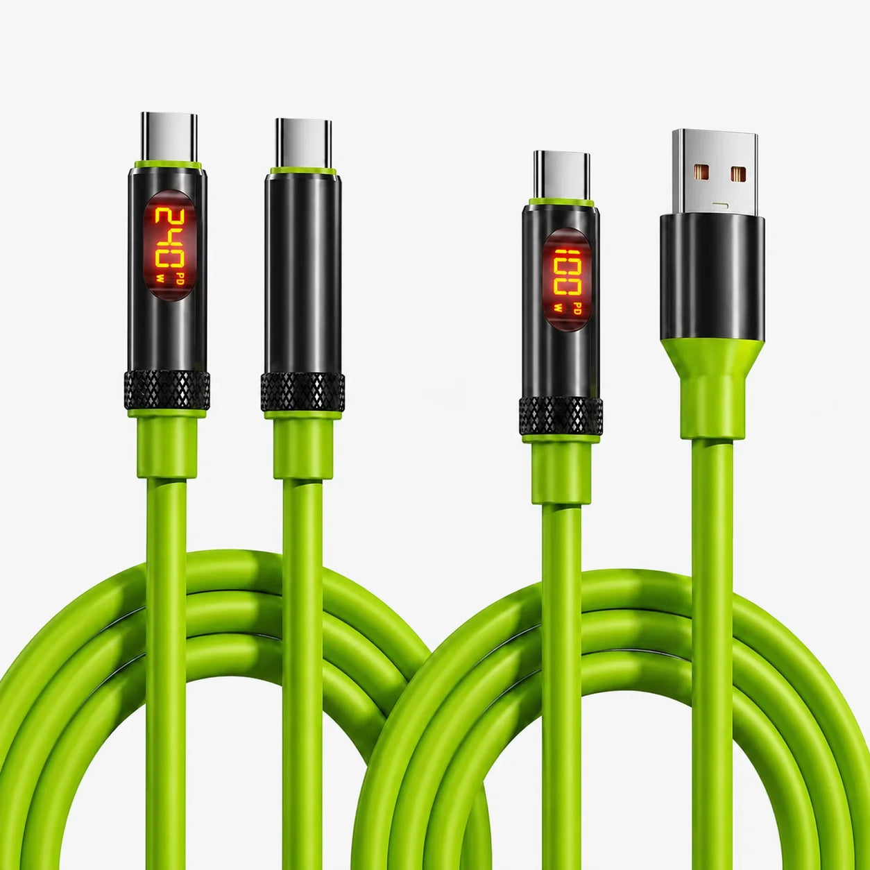 USB C Fast Charging Cable with LED Display | 100W & 240W