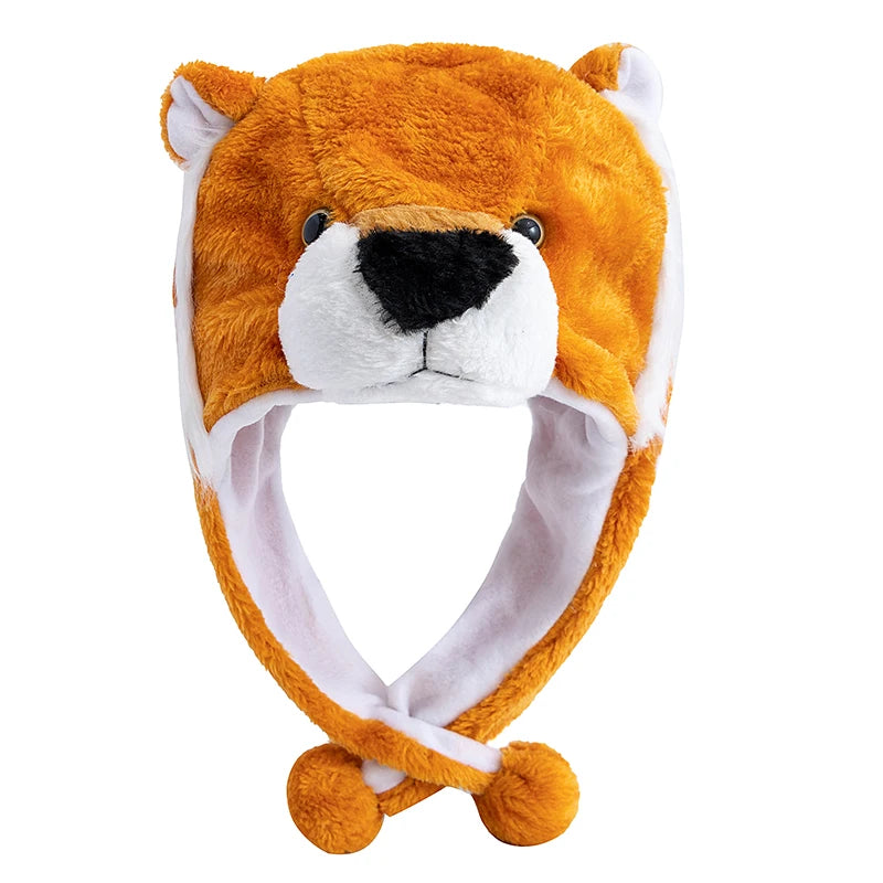 Unisex Funny 3D Bulls Head Plush Winter Beanie | Cozy Cartoon Hat