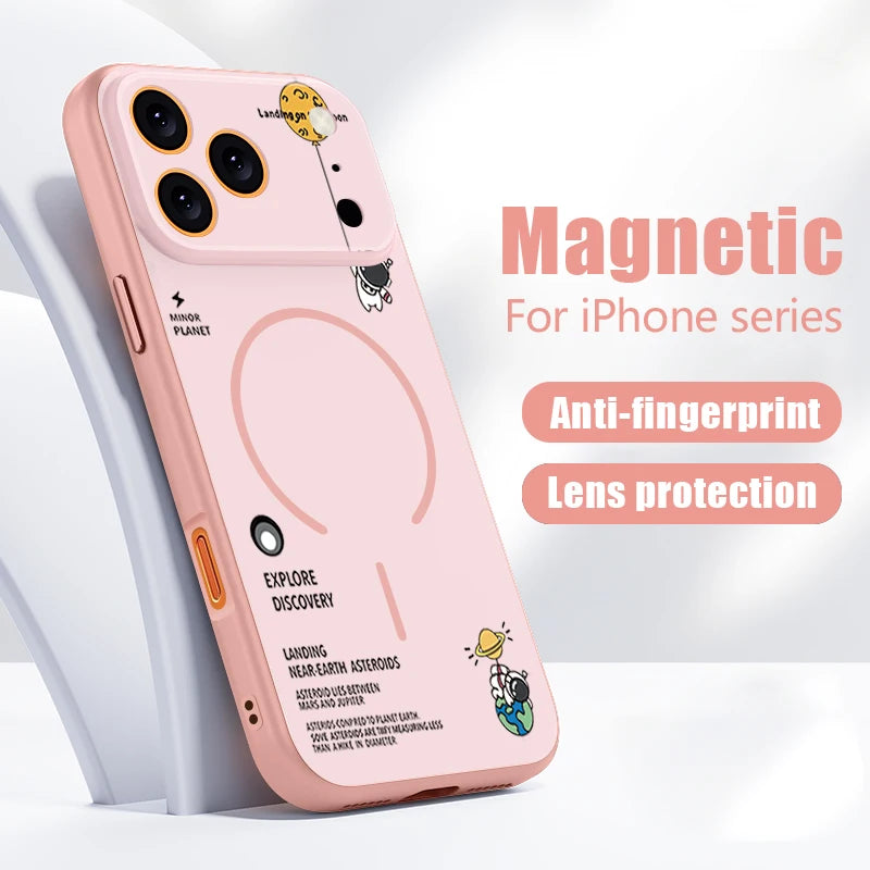 Hanging Astronaut Pattern Case for iPhone | Magnetic & Stylish Protection