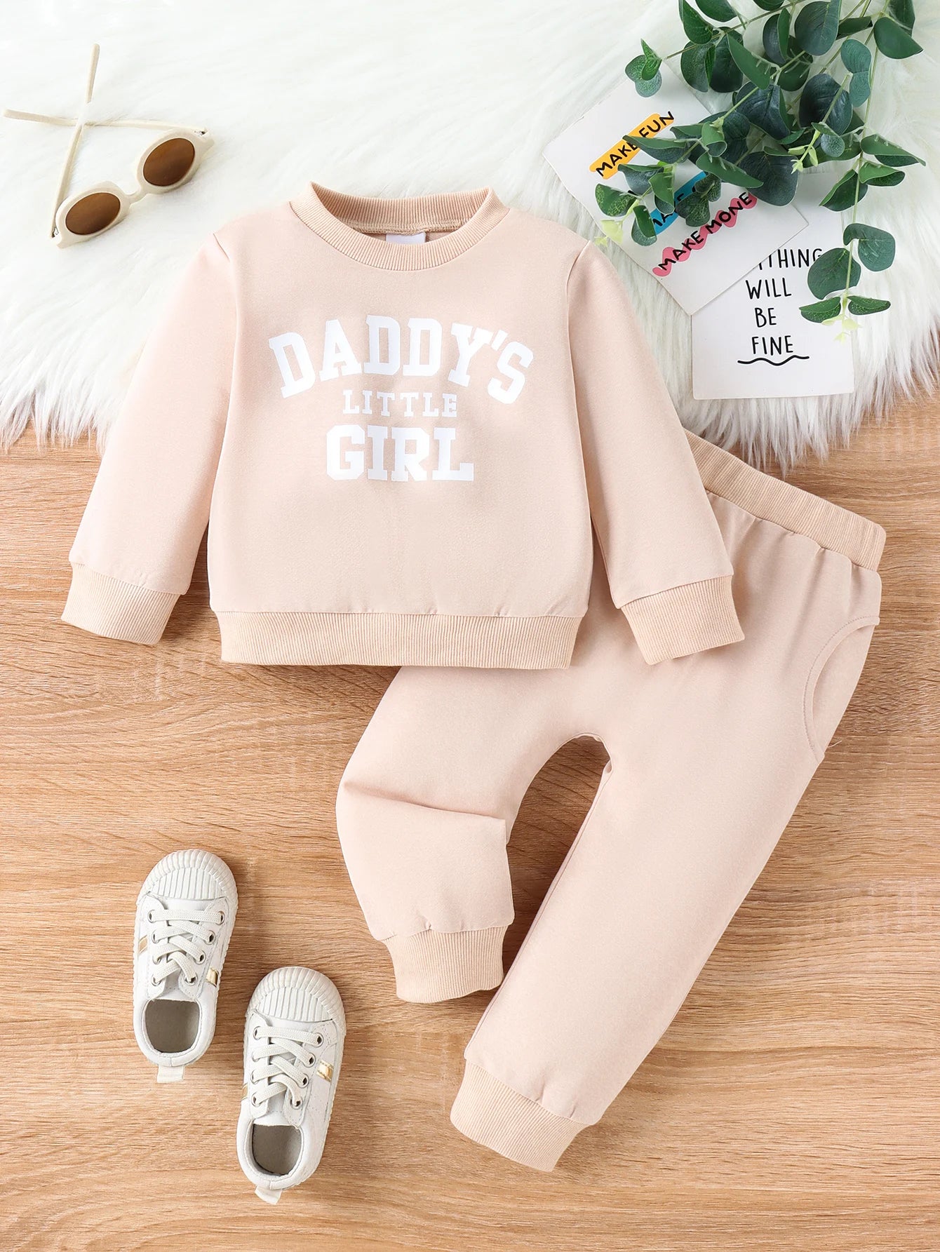 Toddler Girl Letter Print Tracksuit Set | Cute & Comfy Baby Outfit