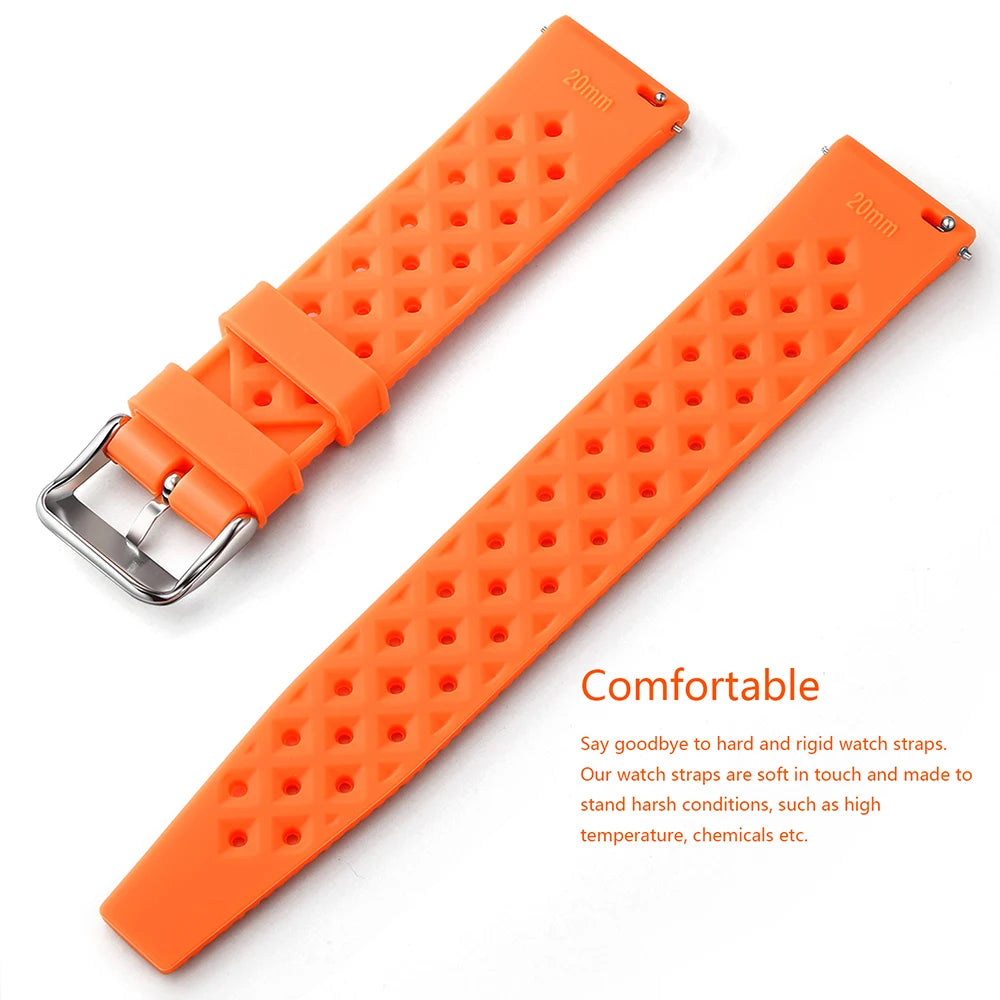 Tropical Silicone Watch Band | Quick Release Rubber Strap