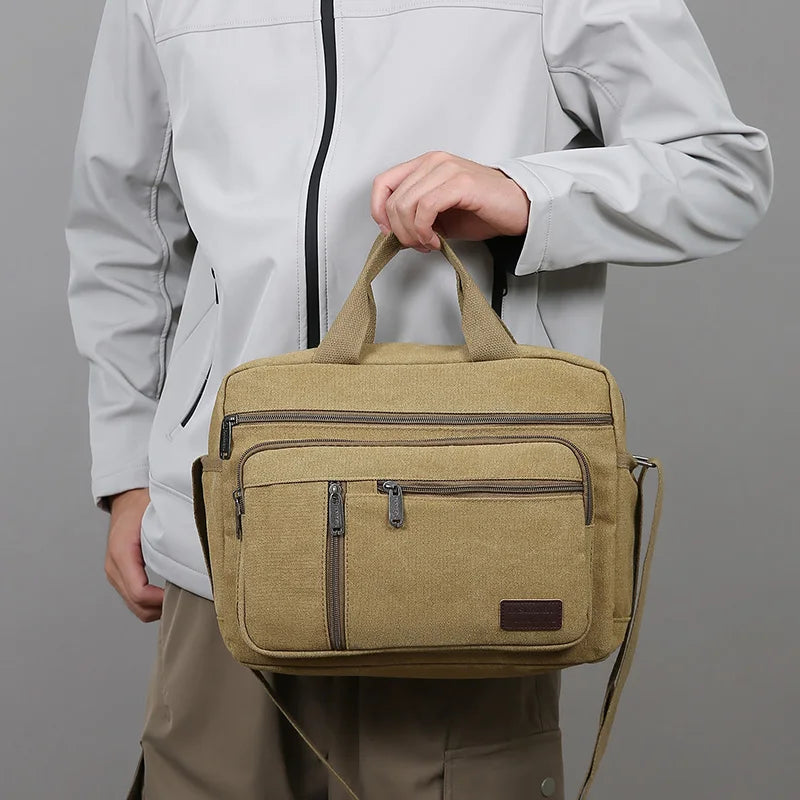Men's Casual Canvas Shoulder Bag | Lightweight Crossbody Tote