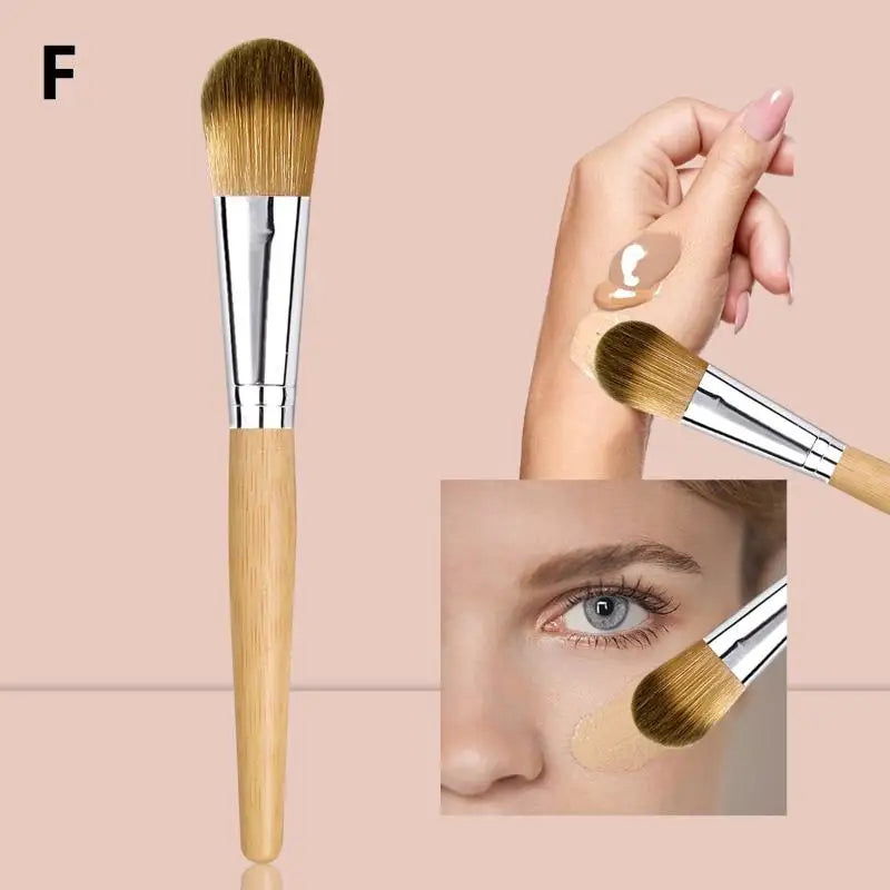 Multifunction Wooden Handle Facial Foundation Brush | Soft Fiber Makeup Mask Brush Tool 2026