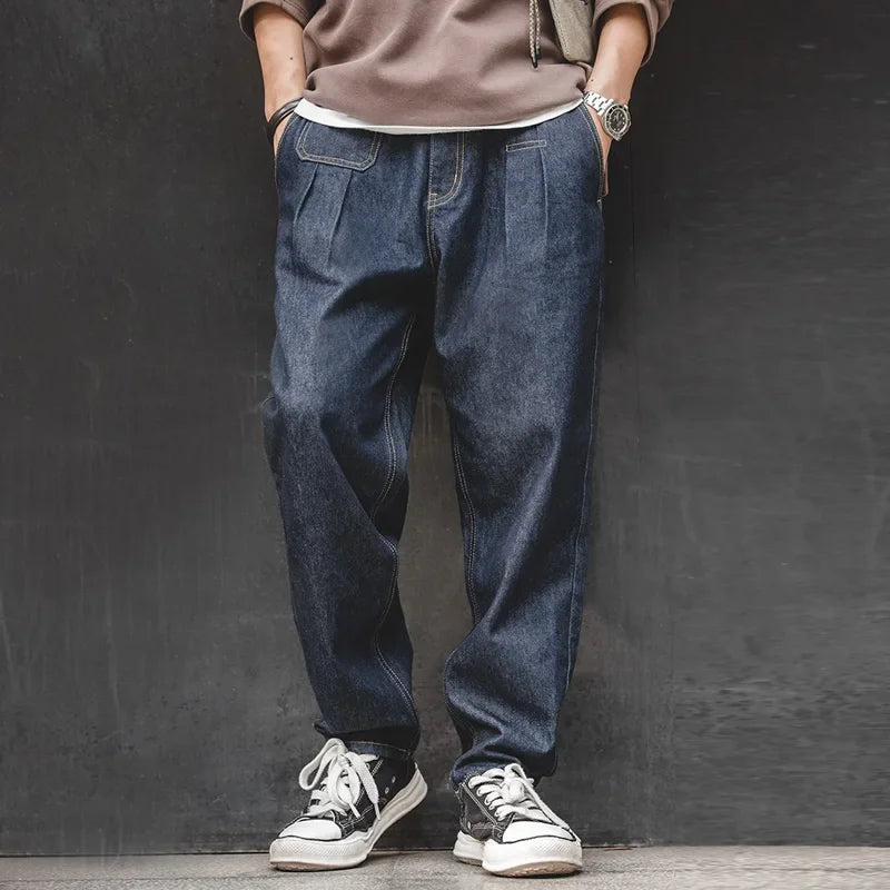 Men's Retro Baggy Denim Jeans | Wide Leg Casual Trousers