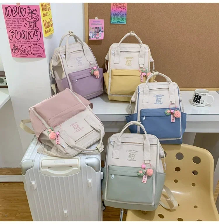 Waterproof Color Matching Backpack | Large Capacity Travel Bag