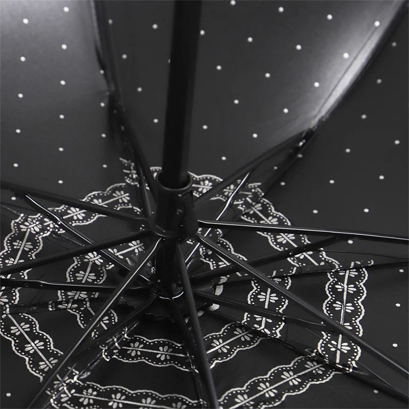 Vintage Lace Parasol | Foldable Gothic Umbrella for Sun Protection