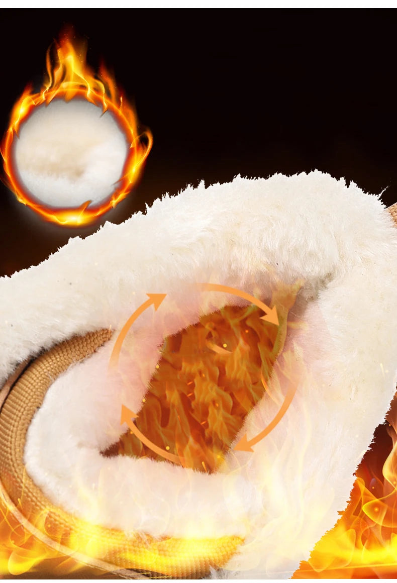 Winter Snow Boots for Men Women Warm Fur Lined Ankle Trekking Shoes Anti Slip Outdoor Boots