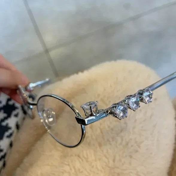 Women's Retro Silver Anti Blue Light Eyewear | Chic Oval Glasses