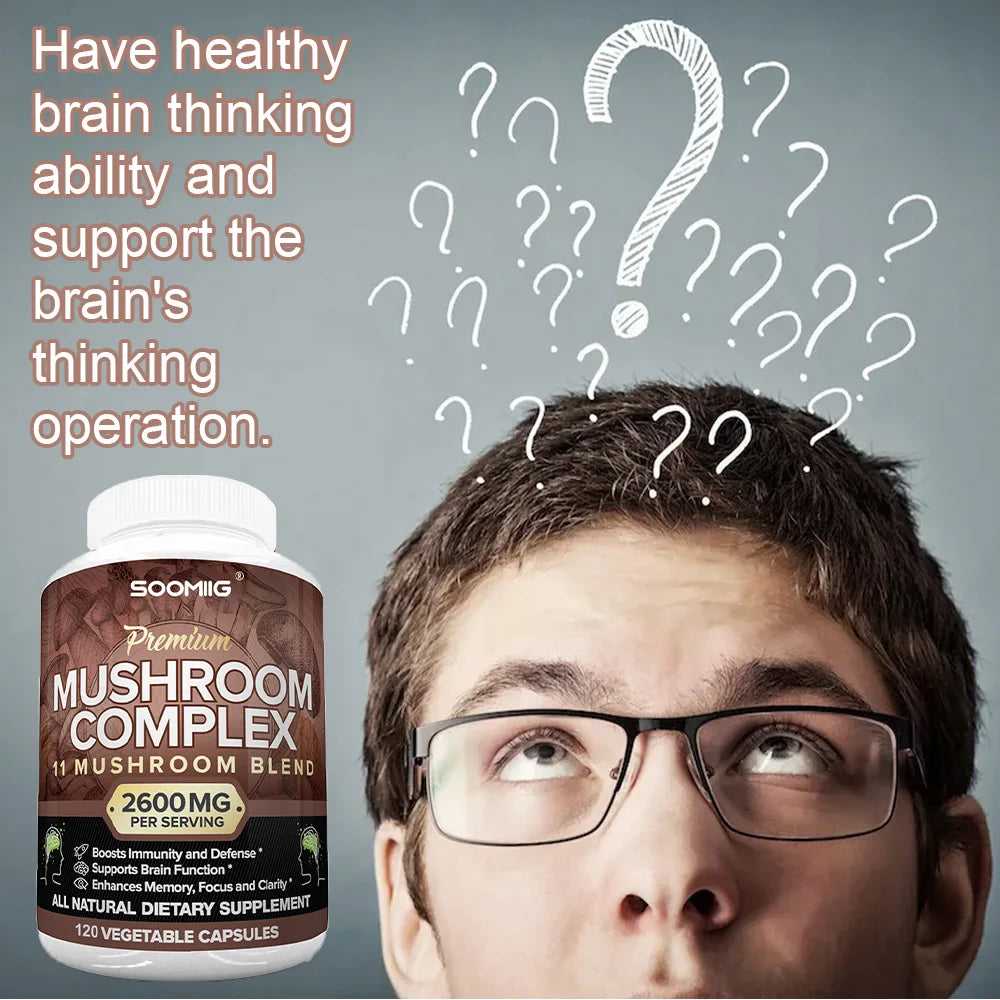 Mushroom Complex Capsules | Boost Memory, Focus & Energy