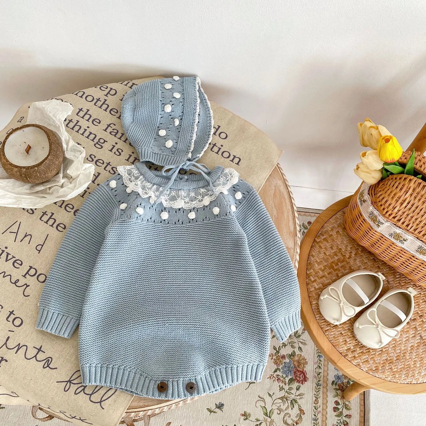 Warm Lace Baby Girl Romper | Cozy Infant Princess Jumpsuit