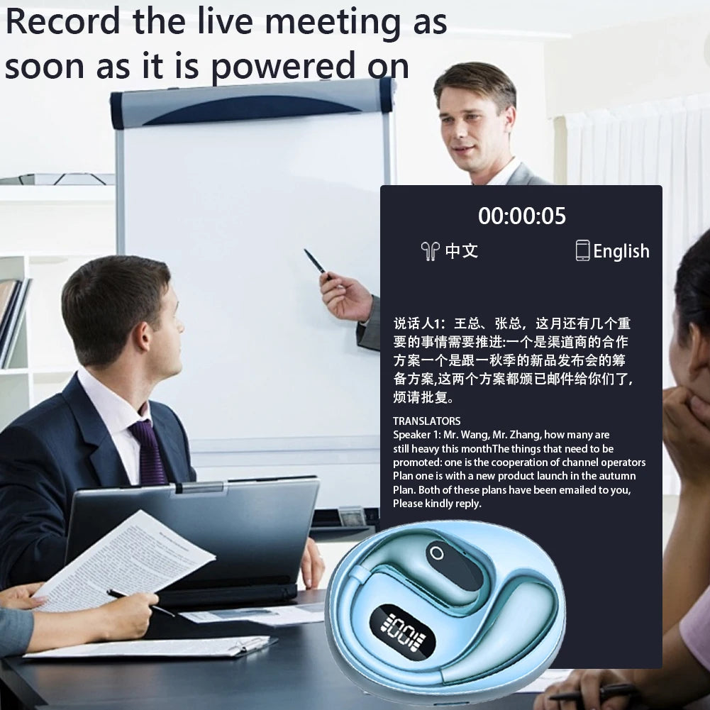 Real Time AI Translator Earbuds | Bluetooth 5.3 for Travel & Business