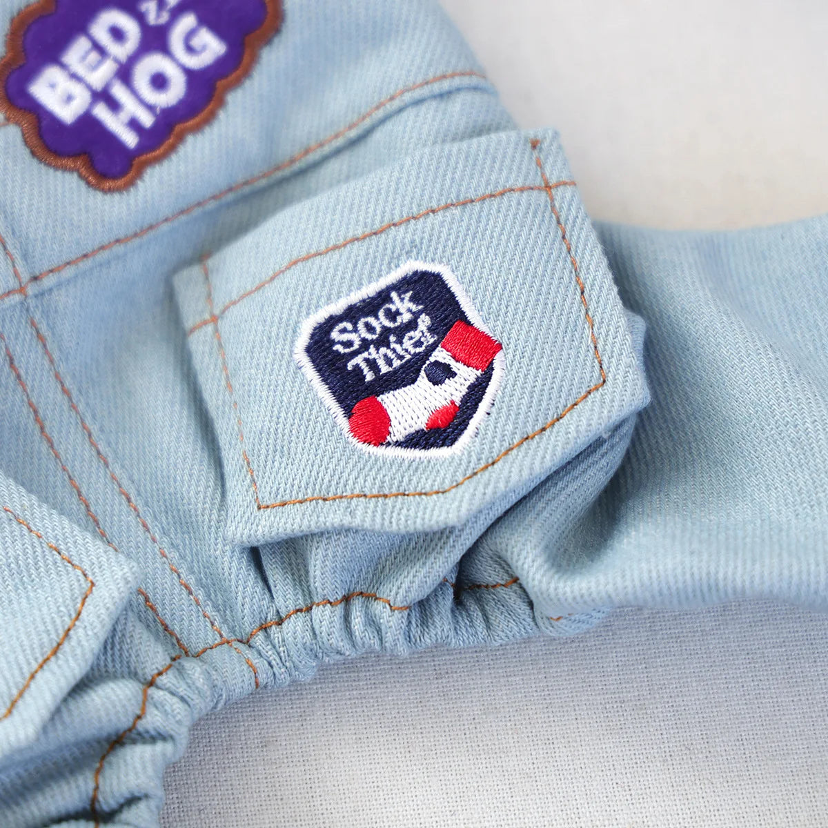 Small Dog Denim Overalls | Fun Patches Puppy Jumpsuit