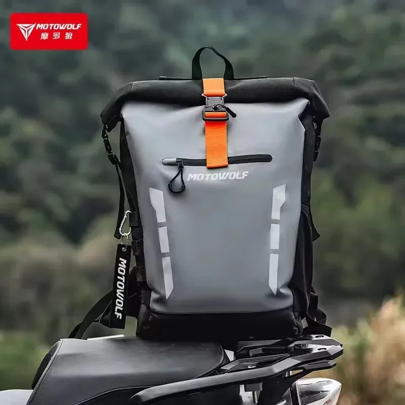 Waterproof Motorcycle Backpack | Large Capacity Reflective Cycling Bag