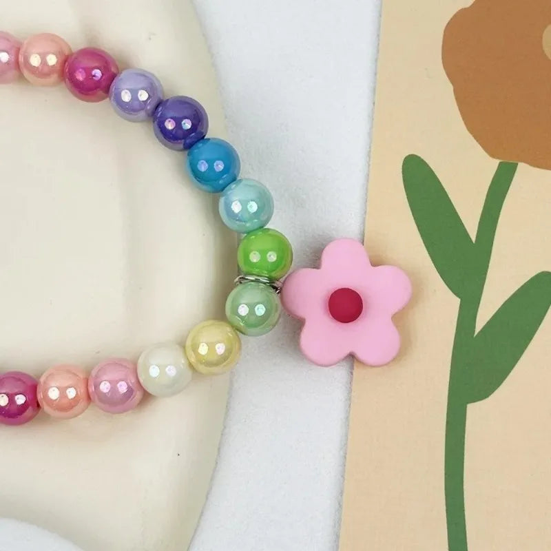 Adjustable Beaded Cat Flower Pendant Neck Chain | Pet Jewelry