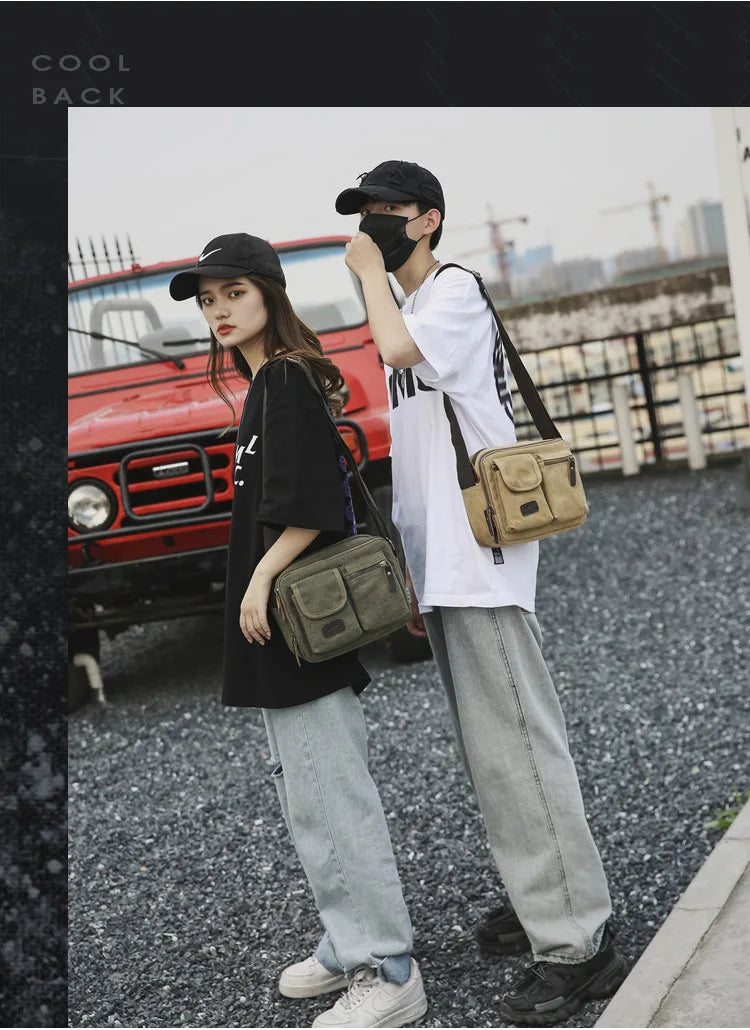 Men's Retro Canvas Shoulder Bag | Stylish Casual Messenger