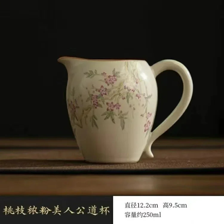 Retro Ceramic Tea Brewing Cup Set | Elegant Anti-Scald Teacup