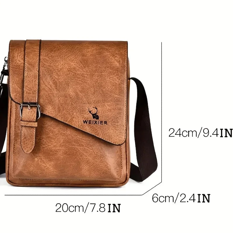 Bolso Bandolera Casual Vintage para Hombre | Elegante Bandolera de Cuero PU