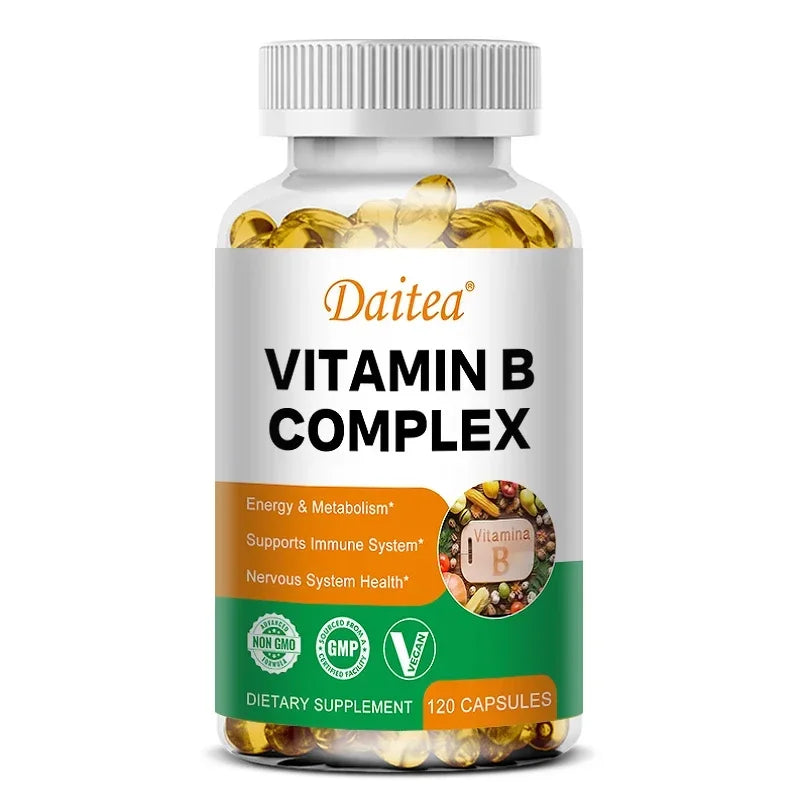 Organic Vitamin B Complex for Energy & Immune Support - 120 Capsules