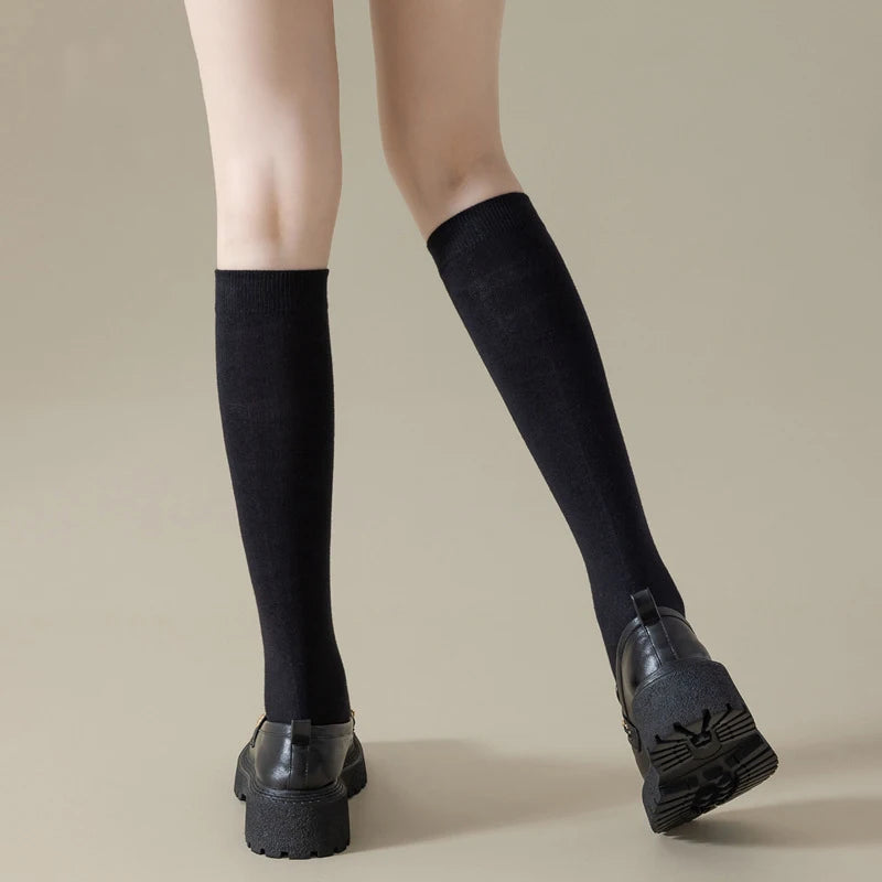 Trendy Women's Long Socks | Stylish Below-Knee Cotton Comfort