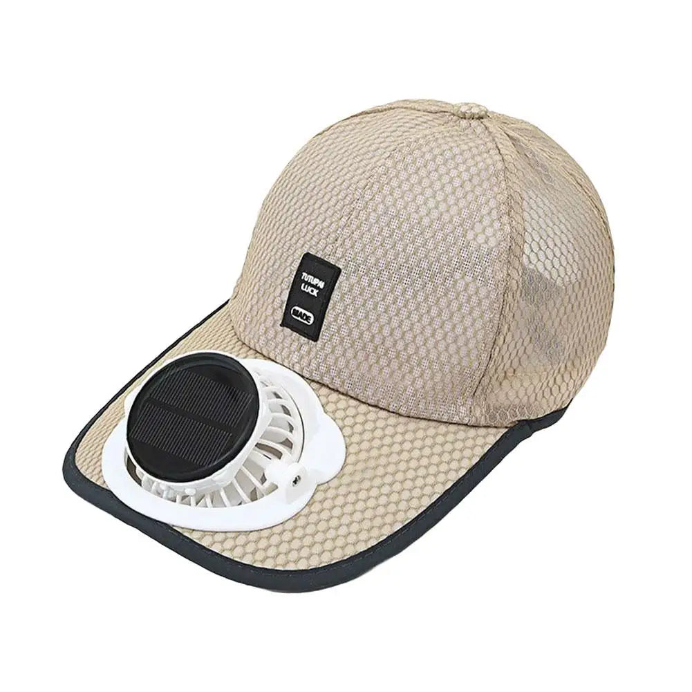 Breathable Summer Mesh Baseball Hat with Solar Fan & UV Protection