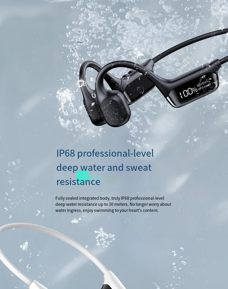 IPX8 Waterproof Bone Conduction Headphones | Open-Ear Bluetooth