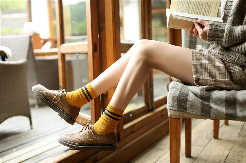 Stylish Women's Striped Long Socks | Comfortable Casual Footwear