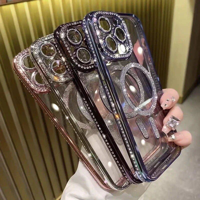 Sparkling Glitter Diamond Transparent Case for iPhone Models