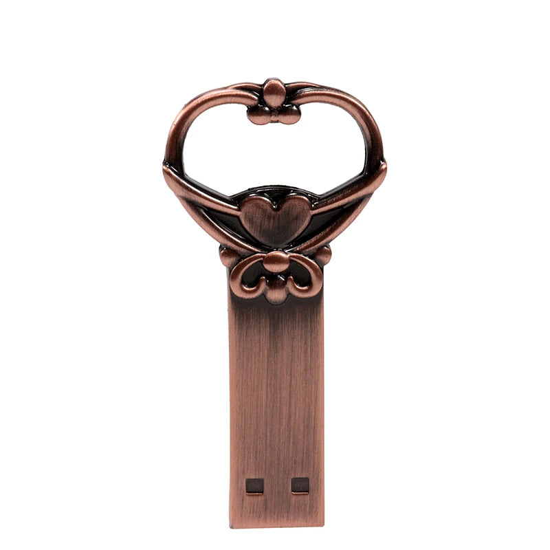 Heart Shaped USB 2.0 Flash Drive | Stylish 64GB Copper Memory Stick