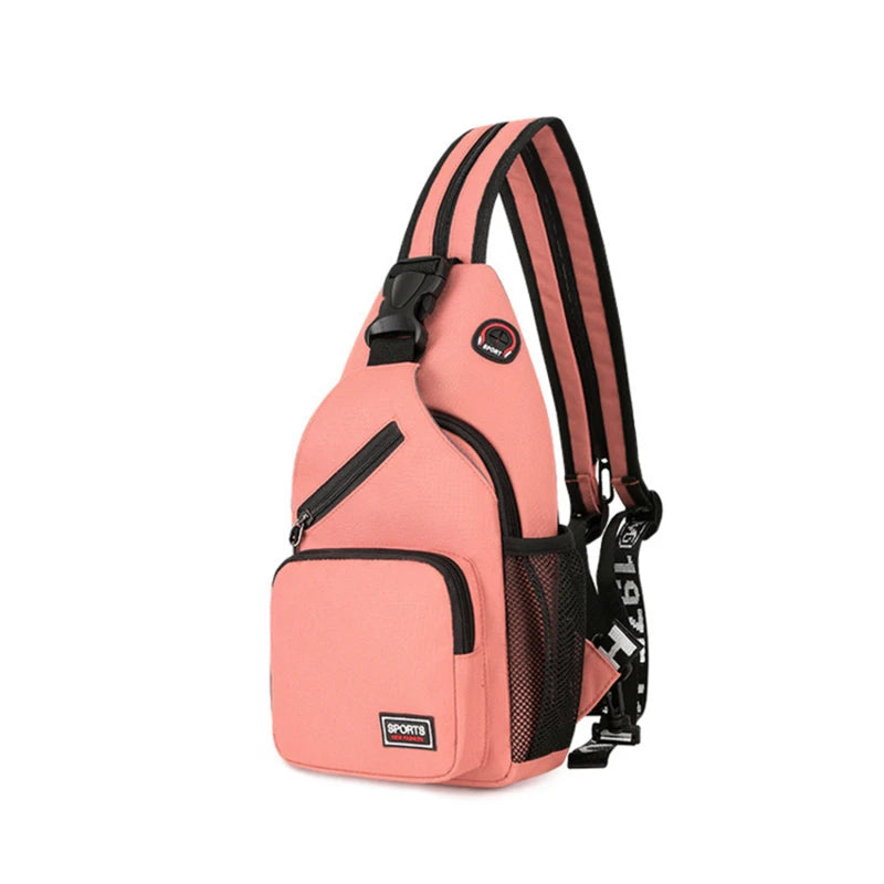 Women's Solid Color Chest Bag | Multi-Function Zipper Shoulder Bag