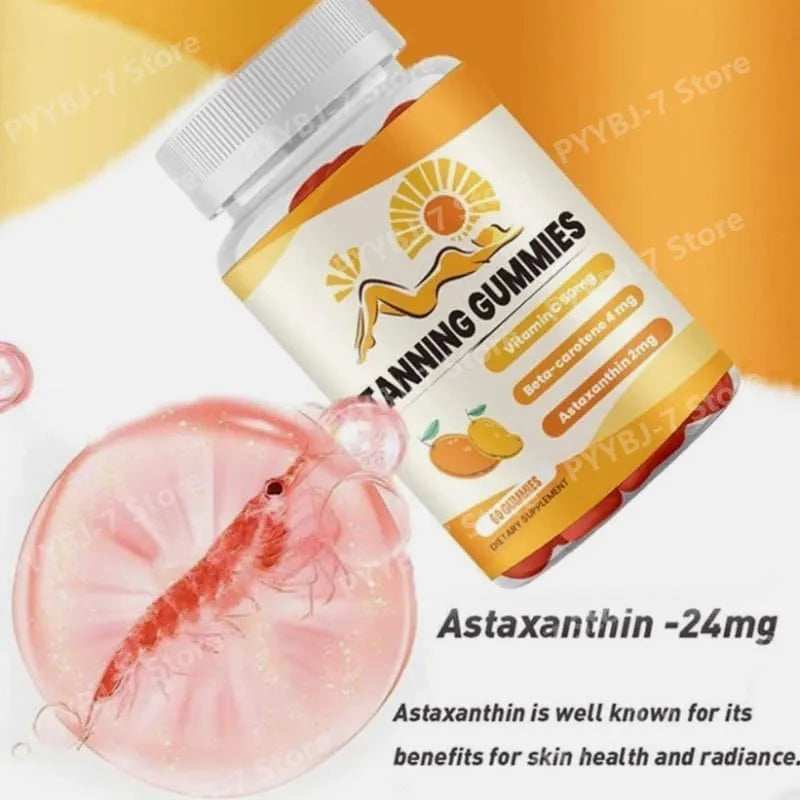 Tanning Gummies with Astaxanthin & Vitamin C for Healthy Skin