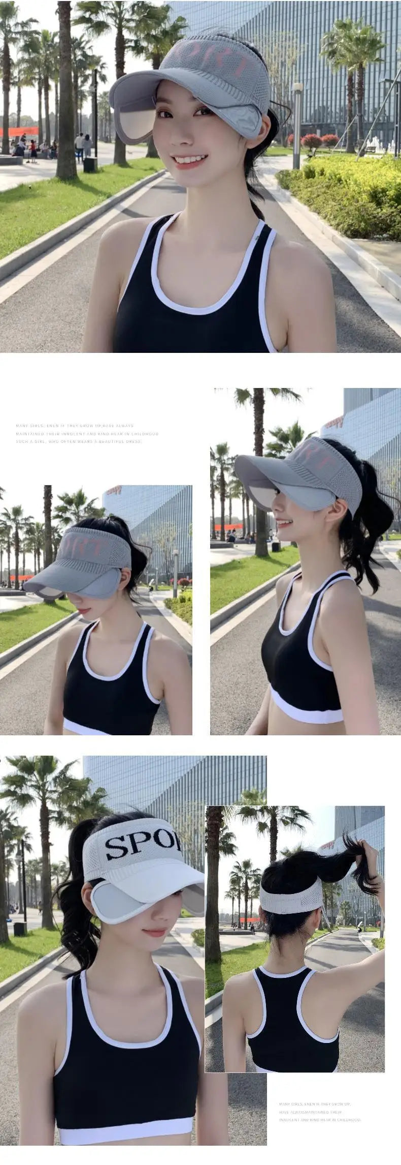 Women's Sunblock Sports Hat | Large Brimmed Outdoor Cap