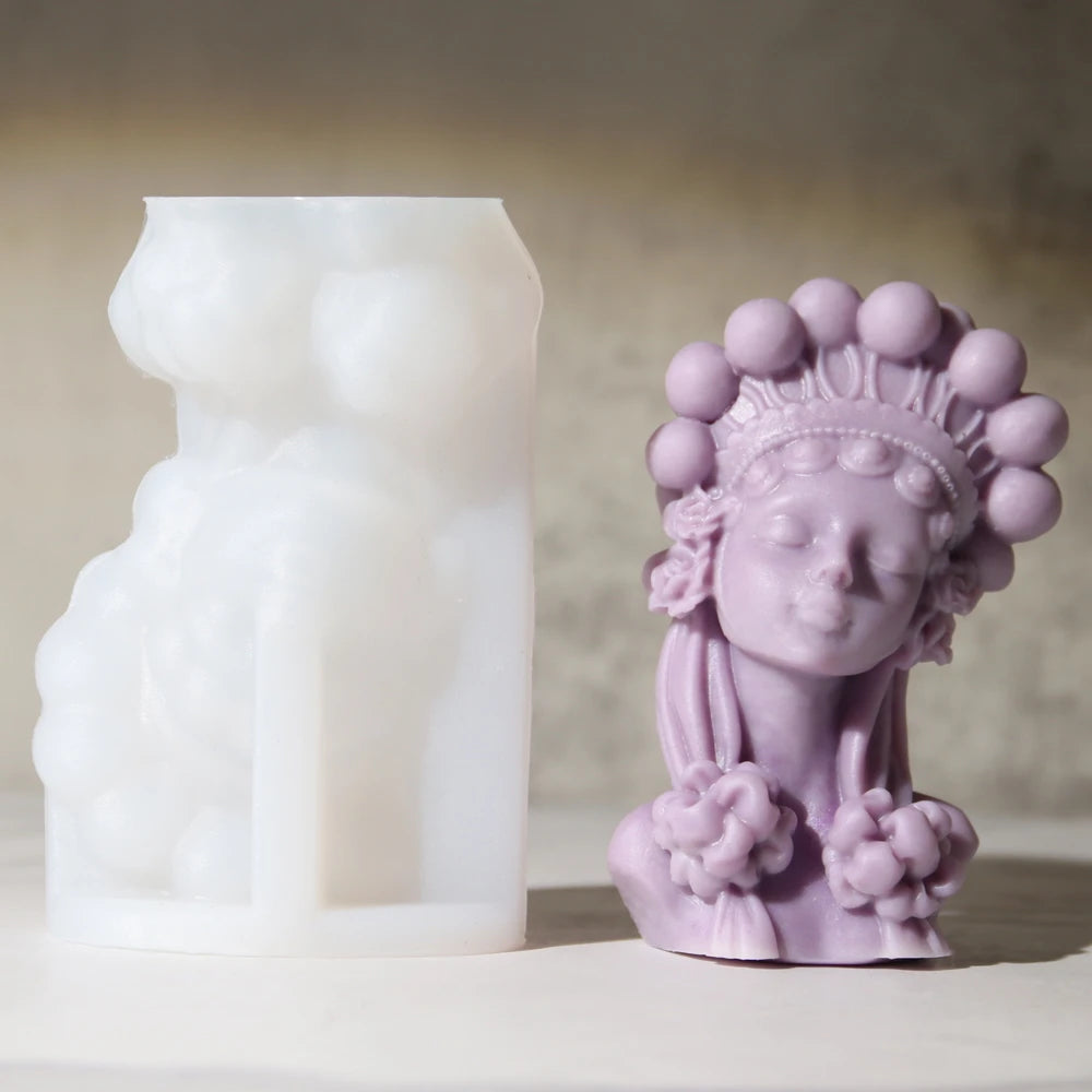 3D Female Portrait Candle Silicone Mold | Perfect for Home Decor