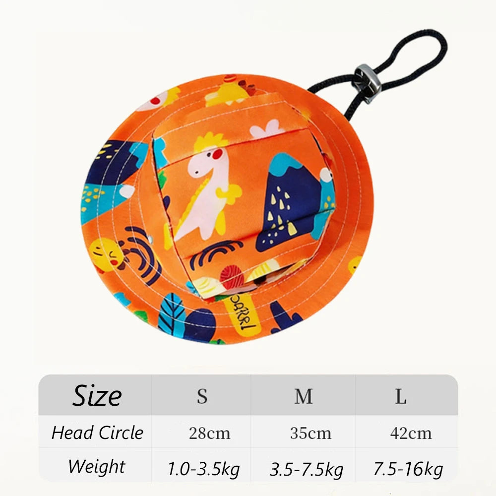 Cute Print Dog Hat for Small & Medium Dogs | Adjustable Pet Cap