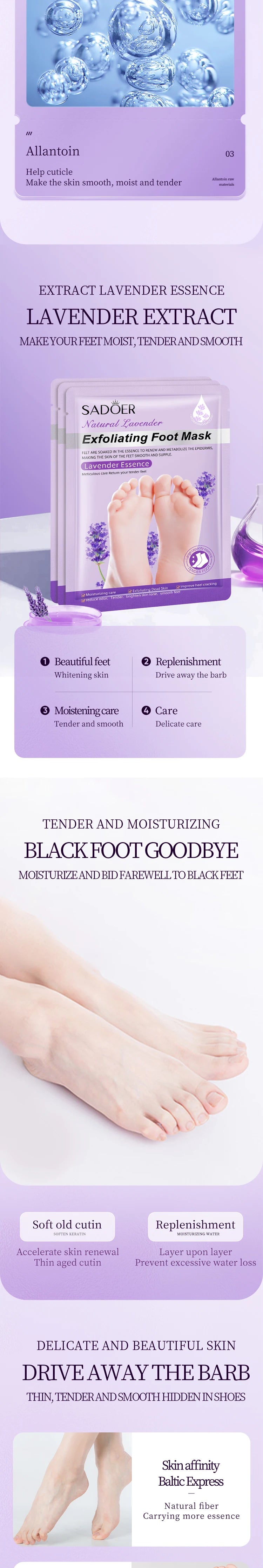 Moisturizing Lavender Foot Mask | Exfoliating Foot Care Treatment